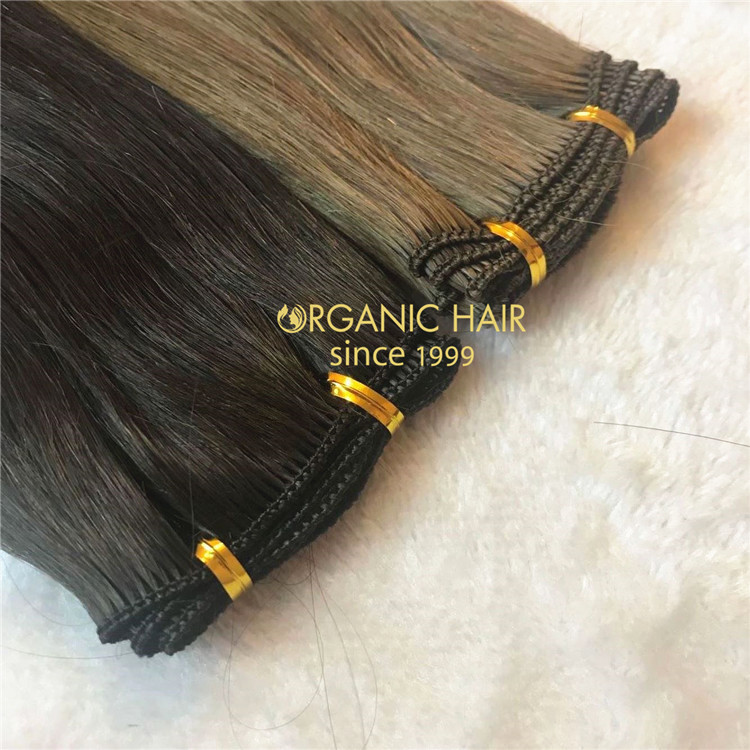 Full cuticle dark color real human hand-tied weft A134